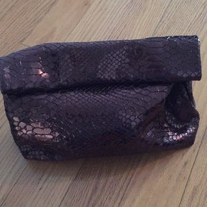 Metallic Copper Embossed Reptile Lunch Bag Clutch